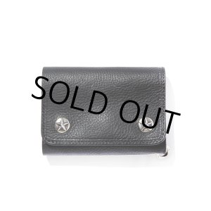 画像: CALEE/SILVER STAR CONCHO FLAP LEATHER HALF WALLET（BLACK）［レザーハーフウォレット-23秋冬］