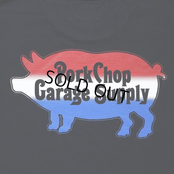 画像4: PORKCHOP/THREE TONE ROUNDED TEE（BLACK）［プリントT-23春夏］ (4)