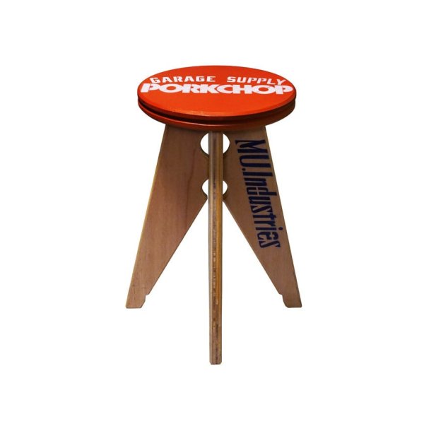 画像1: PORKCHOP/PORK STOOL（Small/RED）［木製スツール"Small"-23春夏］ (1)