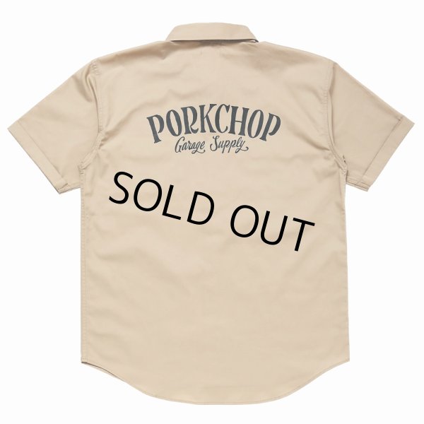 画像2: PORKCHOP/ROUNDED WAPPEN WORK SHIRT（BEIGE）［ワッペンワークシャツ-23春夏］ (2)