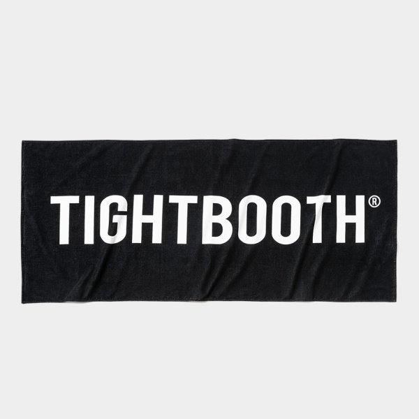 画像1: TIGHTBOOTH/LOGO BEACH TOWEL（Black） 【20%OFF】［ビーチタオル-23夏］ (1)