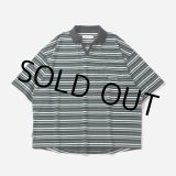 画像: TIGHTBOOTH/BORDER OPEN POLO（Black） 【40%OFF】［ボーダーオープンポロ-23夏］