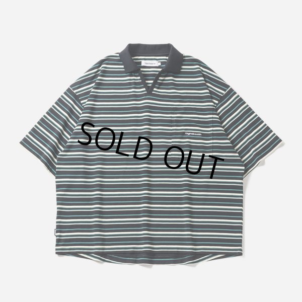 画像1: TIGHTBOOTH/BORDER OPEN POLO（Black） 【40%OFF】［ボーダーオープンポロ-23夏］ (1)