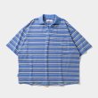 画像1: TIGHTBOOTH/BORDER OPEN POLO（Blue）［ボーダーオープンポロ-23夏］ (1)