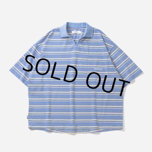 画像: TIGHTBOOTH/BORDER OPEN POLO（Blue）［ボーダーオープンポロ-23夏］