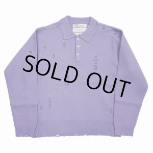 画像: 【40%OFF】DAIRIKU/Fulling Damage Tite Polo Knit（Purple）［ダメージポロニット-23秋冬］