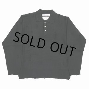 画像: DAIRIKU/Fulling Damage Tite Polo Knit（Black） 【40%OFF】［ダメージポロニット-23秋冬］