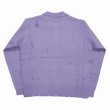 画像2: DAIRIKU/Fulling Damage Tite Polo Knit（Purple） 【30%OFF】［ダメージポロニット-23秋冬］ (2)