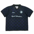 画像1: DAIRIKU/Lame Soccer Uniform Knit Pullover（Navy Check）［ラメサッカーユニフォームニット-23秋冬］ (1)