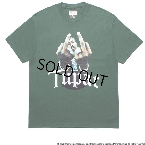 画像1: WACKO MARIA/2PAC / T-SHIRT（GREEN）［プリントT-23秋冬］ (1)