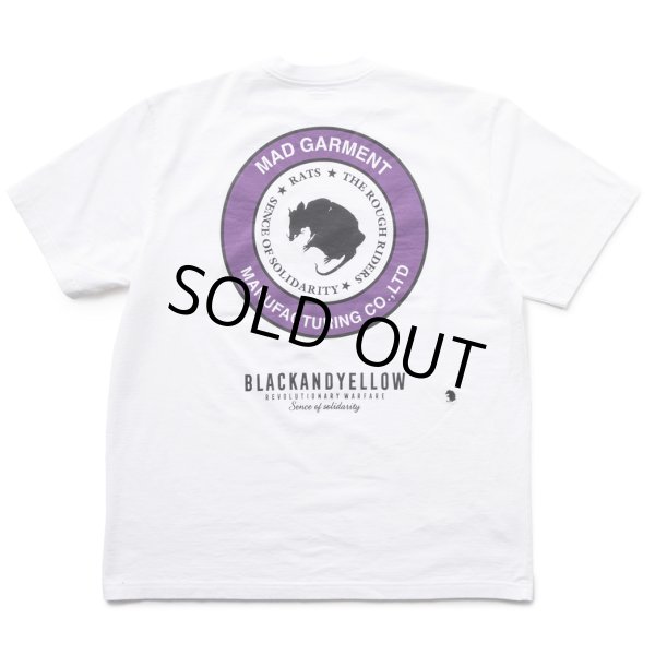 画像1: RATS/TWO WHEEL TEE（WHITE/PURPLE）［プリントT-23春夏］ (1)