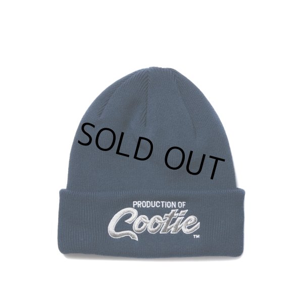 画像1: COOTIE PRODUCTIONS/Embroidery Dry Tech Big Cuffed Beanie（PRODUCTION OF COOTIE）（Navy）［カフドビーニー-23秋冬］ (1)