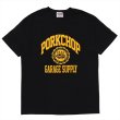 画像1: PORKCHOP/2nd COLLEGE TEE（BLACK）［プリントT-23秋冬］ (1)