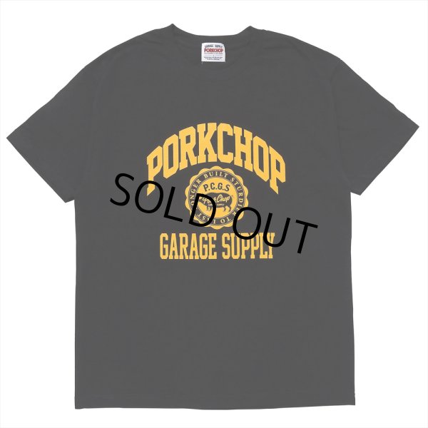 画像1: PORKCHOP/2nd COLLEGE TEE（BLACK）［プリントT-23秋冬］ (1)