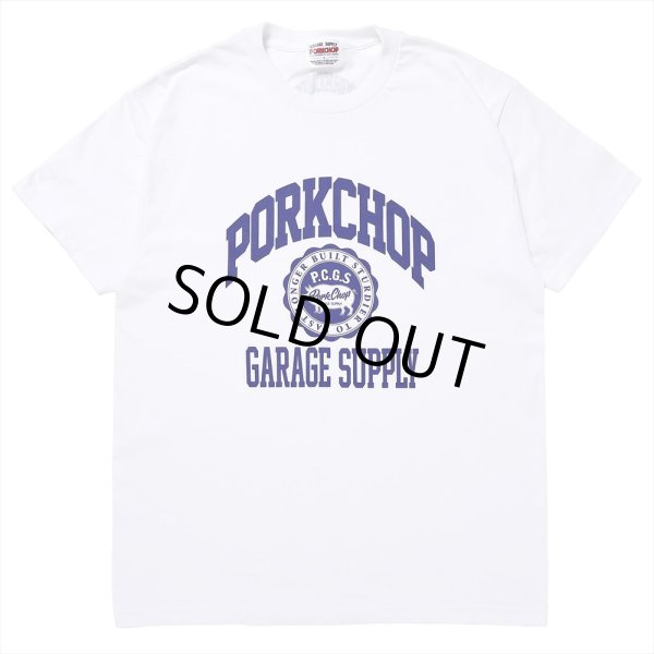 画像1: PORKCHOP/2nd COLLEGE TEE（WHITE）［プリントT-23秋冬］ (1)