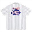 画像2: PORKCHOP/PORKCHOP PAINT STRIPE WORK SHIRT（WHITE/BLACK）［ストライプワークシャツ-23秋冬］ (2)