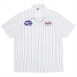 画像1: PORKCHOP/PORKCHOP PAINT STRIPE WORK SHIRT（WHITE/BLACK）［ストライプワークシャツ-23秋冬］ (1)