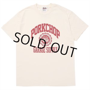 画像: PORKCHOP/2nd COLLEGE TEE（CREAM）［プリントT-23秋冬］