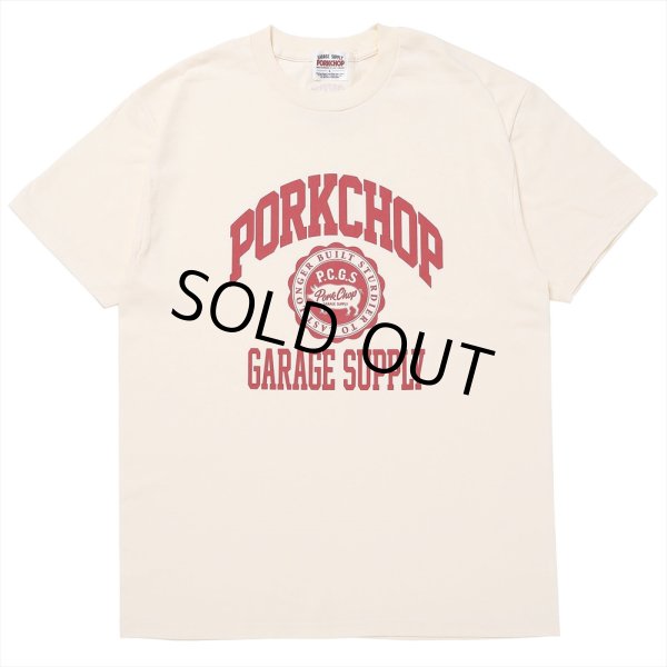 画像1: PORKCHOP/2nd COLLEGE TEE（CREAM）［プリントT-23秋冬］ (1)