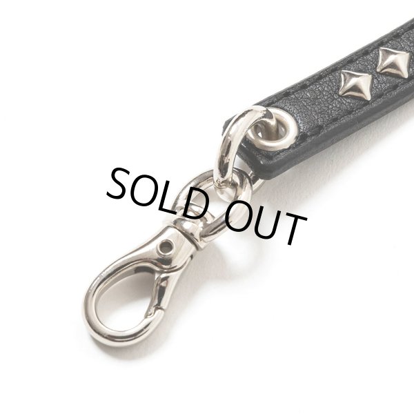 CALEE/STUDS LEATHER WALLET CORD（BLACK）［スタッズレザー