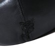 画像3: CALEE/CAL LOGO EMBROIDERY LEATHER CAS（BLACK） 【40%OFF】［レザーキャスケット-23秋冬］ (3)