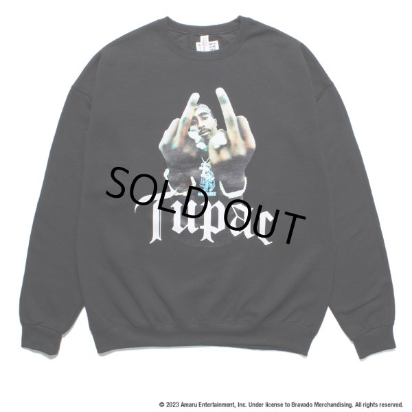 画像1: WACKO MARIA/2PAC / SWEAT SHIRT（BLACK）［クルーネックスウェット-23秋冬］ (1)