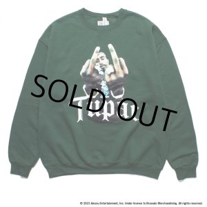 画像: WACKO MARIA/2PAC / SWEAT SHIRT（GREEN）［クルーネックスウェット-23秋冬］