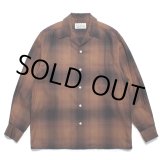 画像: WACKO MARIA/OMBRE CHECK OPEN COLLAR SHIRT（BROWN）［オンブレチェックオープンカラーシャツ-23秋冬］