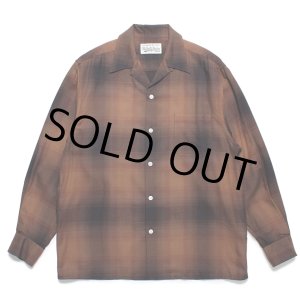 画像: WACKO MARIA/OMBRE CHECK OPEN COLLAR SHIRT（BROWN）［オンブレチェックオープンカラーシャツ-23秋冬］