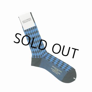 画像: WACKO MARIA/DIAMOND JACQUARD SOCKS（BLUE）［ダイヤモンドジャガードソックス-23秋冬］