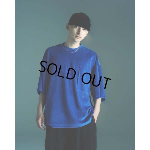 画像4: TIGHTBOOTH/STRAIGHT UP VELOUR T-SHIRT（Navy） 【30%OFF】［ベロアT-23秋冬］ (4)