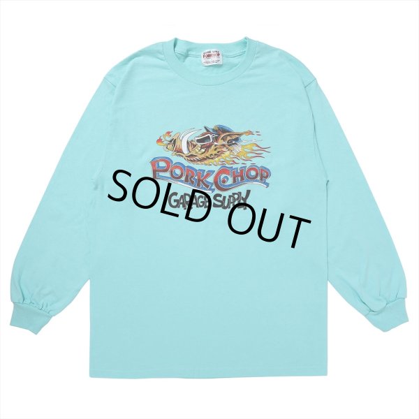 画像1: PORKCHOP/WILD PORK L/S TEE（CELADON）［プリント長袖T-23秋冬］ (1)