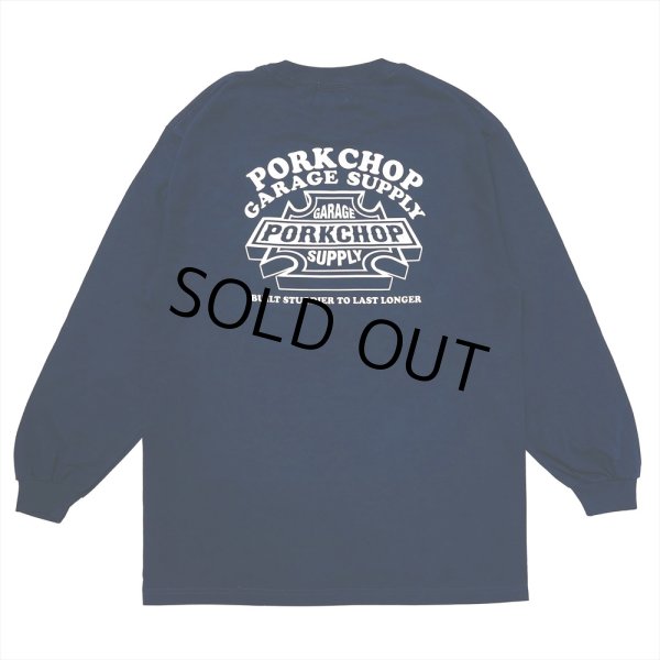 画像2: PORKCHOP/WILD PORK L/S TEE（NAVY）［プリント長袖T-23秋冬］ (2)