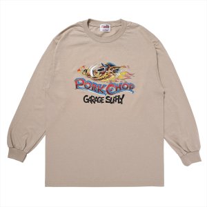 画像: PORKCHOP/WILD PORK L/S TEE（SAND）［プリント長袖T-23秋冬］