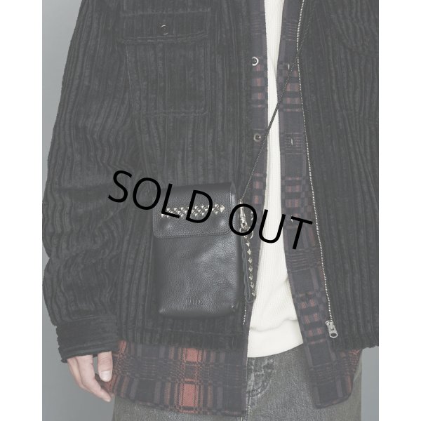 画像5: CALEE/STUDS LEATHER SHOULDER POUCH（BLACK）［スタッズレザーショルダーポーチ-23秋冬］ (5)