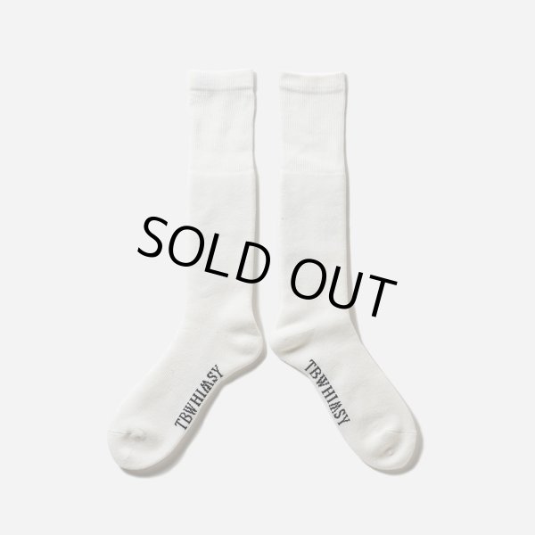 画像2: TIGHTBOOTH/LABEL LOGO HIGH SOCKS（White）［ハイソックス-23秋冬］ (2)