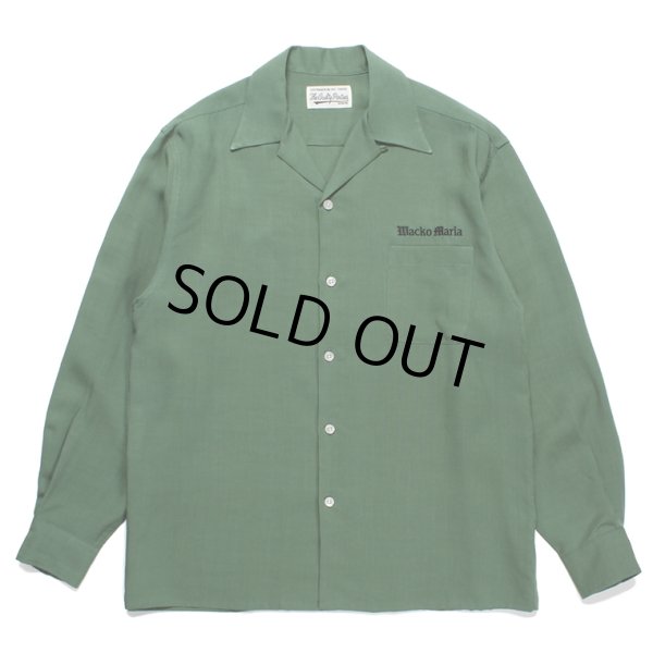 画像1: WACKO MARIA/50'S OPEN COLLAR SHIRT（GREEN）［50'Sオープンカラーシャツ-23秋冬］ (1)