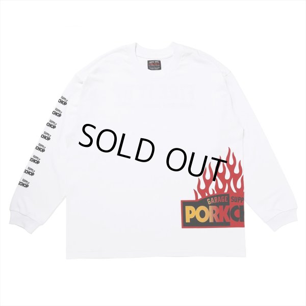 画像1: PORKCHOP/FIRE BLOCK MULTI L/S TEE（WHITE）［プリント長袖T-23秋冬］ (1)