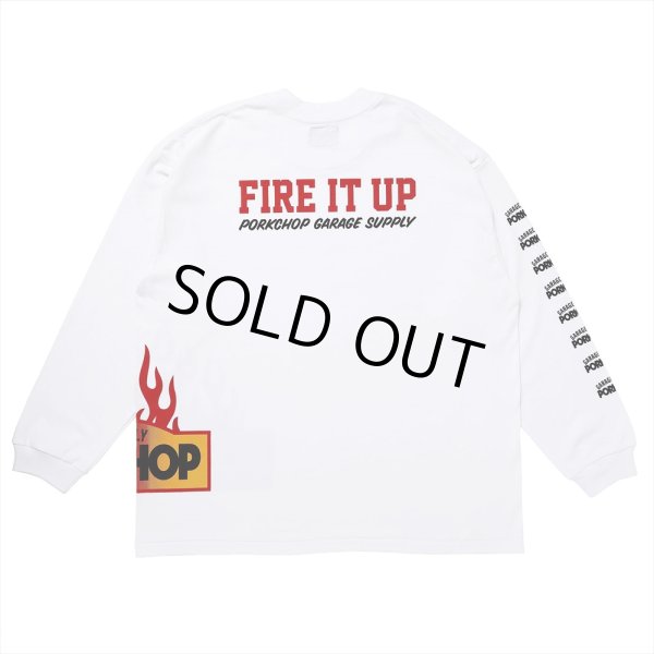 画像2: PORKCHOP/FIRE BLOCK MULTI L/S TEE（WHITE）［プリント長袖T-23秋冬］ (2)