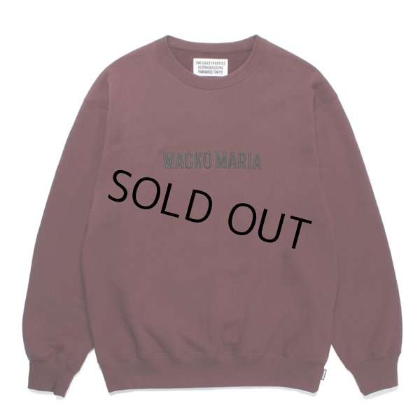 画像1: WACKO MARIA/MIDDLE WEIGHT CREW NECK SWEAT SHIRT（BURGUNDY）［クルーネックスウェット-23秋冬］ (1)