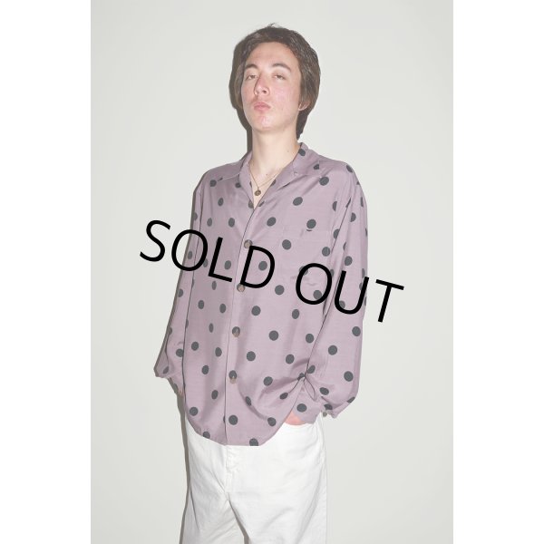 画像2: WACKO MARIA/DOTS OPEN COLLAR SHIRT（PURPLE）［ドットオープンカラーシャツ-23秋冬］ (2)