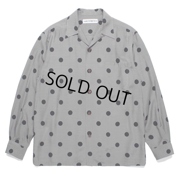 画像1: WACKO MARIA/DOTS OPEN COLLAR SHIRT（GRAY）［ドットオープンカラーシャツ-23秋冬］ (1)