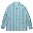 画像1: WACKO MARIA/STRIPED OPEN COLLAR SHIRT（TURQUIOSE）［ストライプオープンカラーシャツ-23秋冬］ (1)