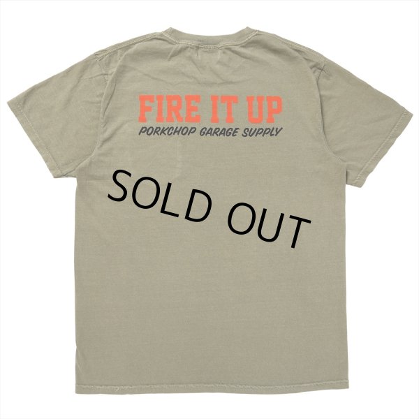 画像2: PORKCHOP/FIRE BLOCK POCKET TEE（KHAKI）［プリントポケT-23秋冬］ (2)