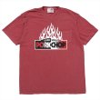 画像1: PORKCHOP/FIRE BLOCK POCKET TEE（CRIMSON RED）［プリントポケT-23秋冬］ (1)