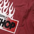 画像4: PORKCHOP/FIRE BLOCK POCKET TEE（CRIMSON RED）［プリントポケT-23秋冬］ (4)