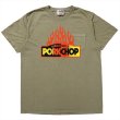 画像1: PORKCHOP/FIRE BLOCK POCKET TEE（KHAKI）［プリントポケT-23秋冬］ (1)