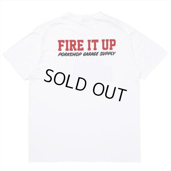 画像2: PORKCHOP/FIRE BLOCK POCKET TEE（WHITE）［プリントポケT-23秋冬］ (2)