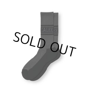 画像: CALEE/JACQUARD PILE LINE SOCKS（CHARCOAL） 【30%OFF】［ラインソックス-23秋冬］