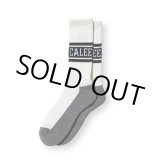 画像: CALEE/JACQUARD PILE LINE SOCKS（WHITE）［ラインソックス-23秋冬］